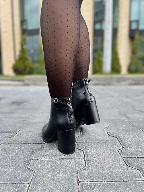 Stepter Черевики жіночі STEPTER чорні натуральна шкіра каблук 8 см 36/40 (6407) Коломия - фото 6