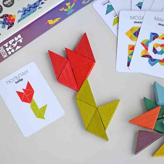 Дерев'яна гра "Трикутна мозаїка" Kupik 900194, 64 деталі Вінниця