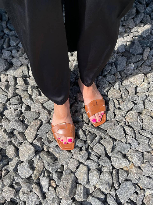 Lonza Зручні шльопанці жіночі літні коричневі на плоскій підошві штучна шкіра LONZA G1-11A р. 3 Коломыя - изображение 5