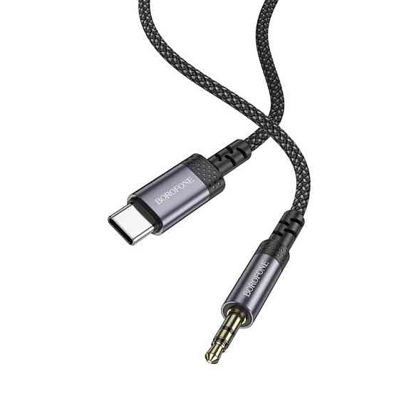 Аудио кабель BOROFONE BL24 Type-C to 3.5mm male, nylon braid, 1m, Metal Grey Одесса