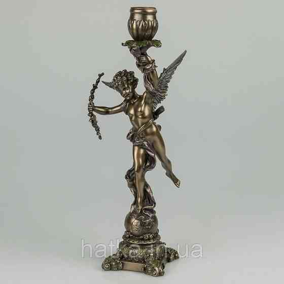 Подсвечник статуэтка Veronese Купидон 30х8 см  полистоун с бронзовым покрытием  75222A4 Киев
