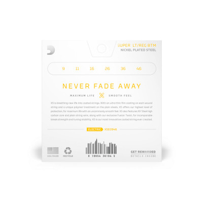 Струны для гитары D'Addario XS Coated Electric Guitar Strings Super Light Top / Regular Bottom (09-46) (XSE0946) Винница - изображение 3