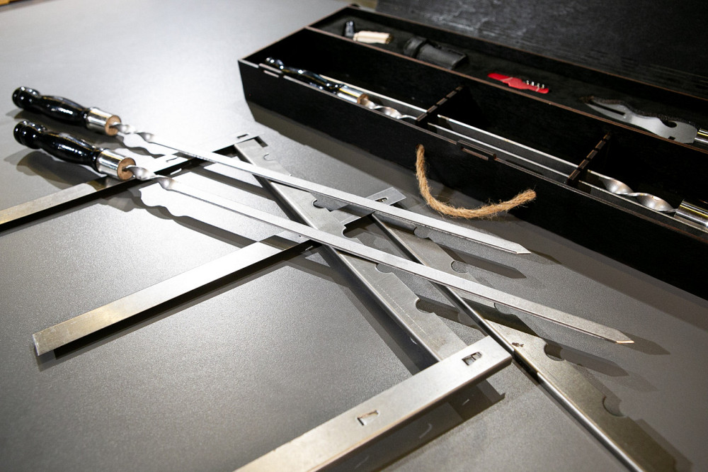 Шампури подарункові набір бокс для пікніка гриля та барбекю Оригінальні Віп подарунки на день народження татові, хлопцю, Тернопіль - фото 8