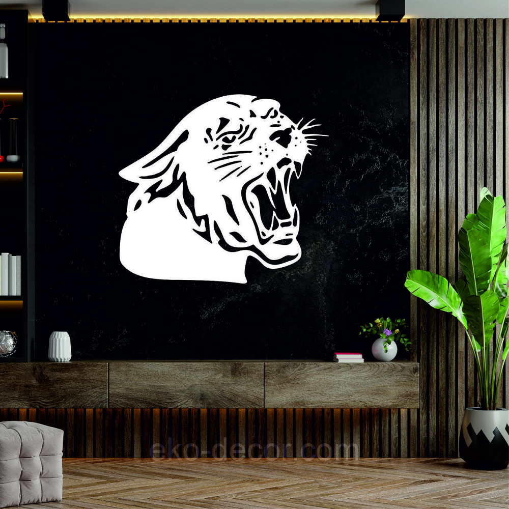 Декоративне настінне Панно «Пантера», Декор на стіну 90*80 см, Білий Київ - фото 4