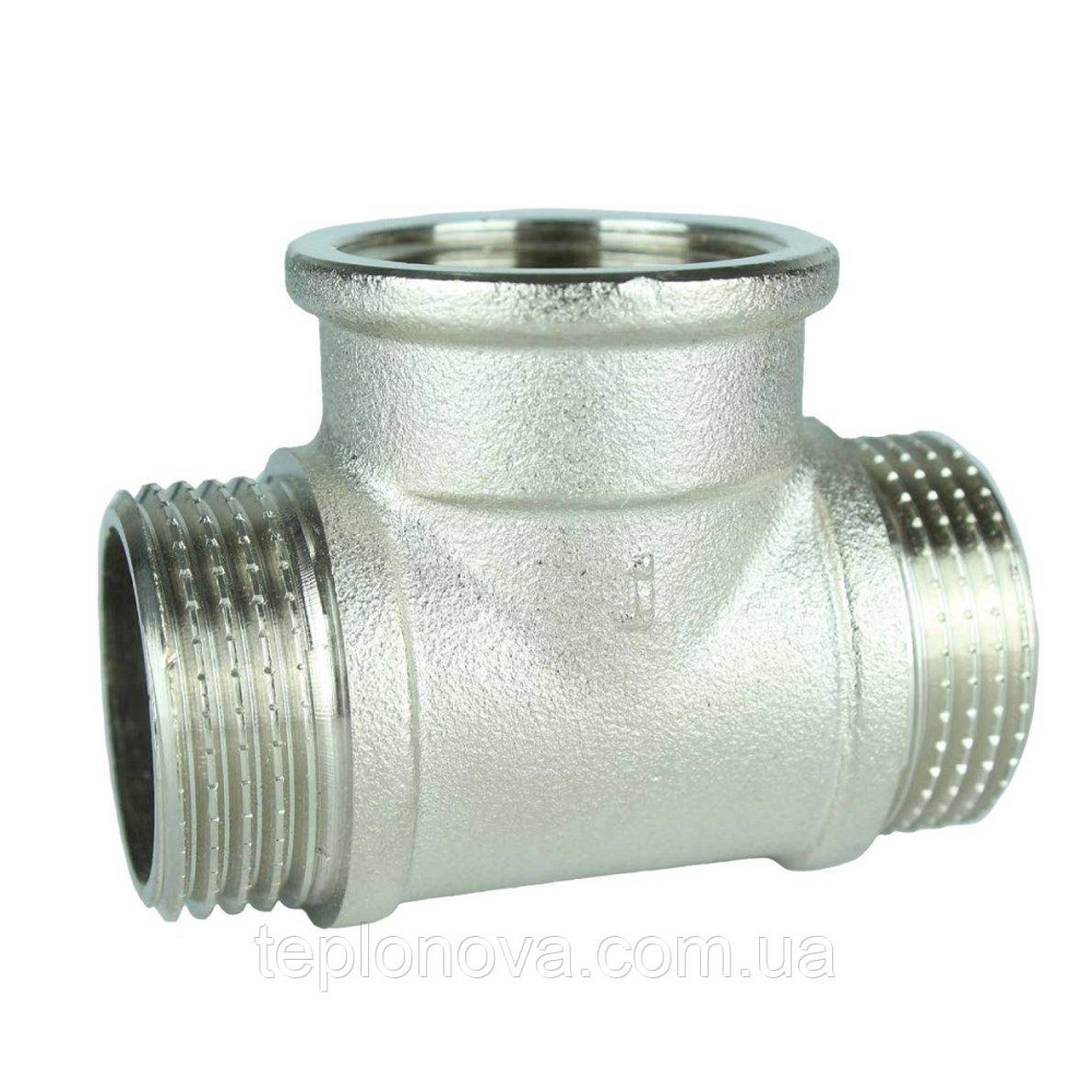 Тройник никелированный 1″НР х 1″ВР х 1″НР штампованный А0274А(нк) VA Черновцы - изображение 1