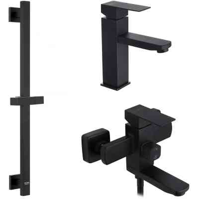 Душовий гарнітур Kroner Edelstahl Kubus - SCH060 + змішувач Edelstahl Kubus - SCH010 + штанга для душу Edelstahl Kubus - (CVS30161) Вінниця