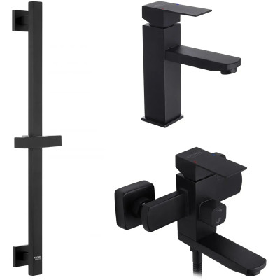 Душовий гарнітур Kroner Edelstahl Kubus - SCH060 + змішувач Edelstahl Kubus - SCH010 + штанга для душу Edelstahl Kubus - (CVS30161) Вінниця - фото 1