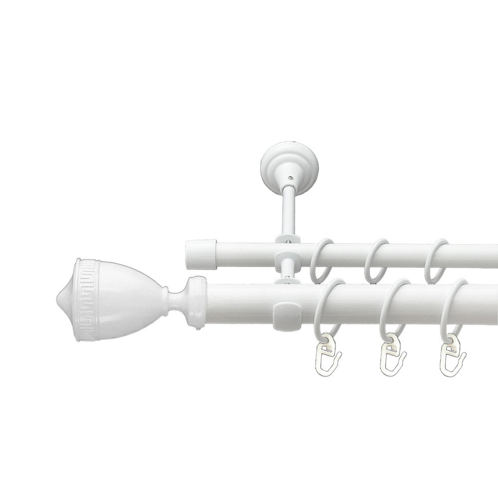 Карниз Orvit Афіна металевий дворядний відкритий гладка труба кільце металеве Арктіс 25\16 мм 300 см Львов - изображение 1