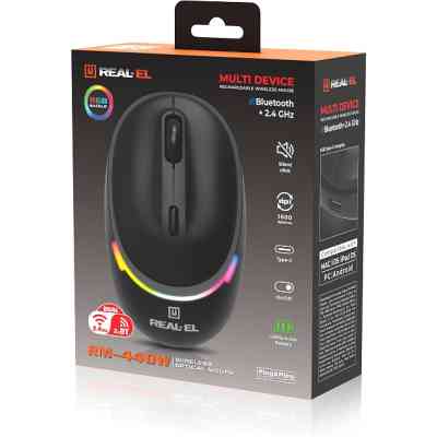 Мышка REAL-EL RM-440W Wireless/Bluetooth Black (EL123200045) Винница