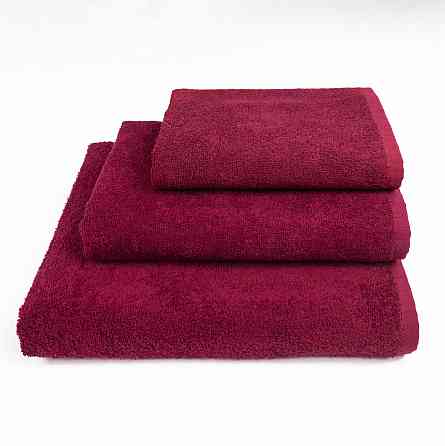 Набор махровых полотенец 3шт GM Textile 40х70см, 50х90см, 70х140см 400г/м2 (Бордовый) Сумы