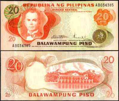 Філіппіни / Pilipinas 20 piso (1969) Pick 150а UNC Полтава