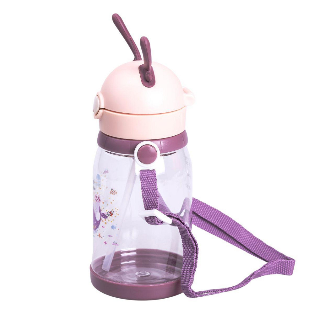 Детская бутылка для воды 550 мл с трубочкой, розовая Киев - изображение 3