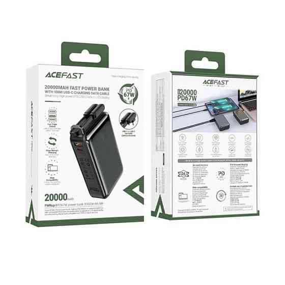 Універсальна мобільна батарея Acefast M14 20000 mAh 22.5 W Black (6974316283966) ( 22298 ) Харків