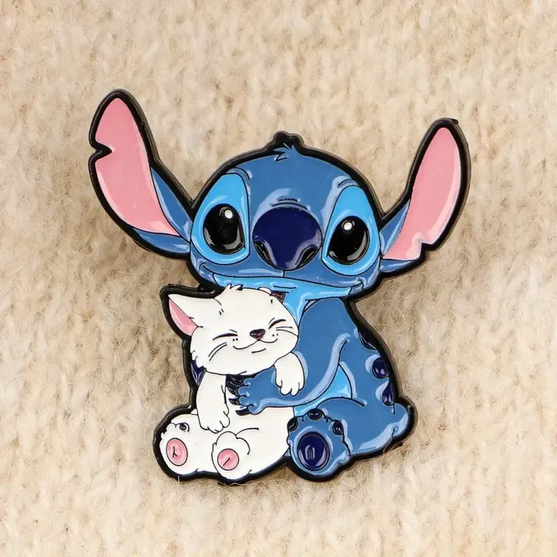 Значок «Stitch & Cat» — эмалированный значок Стич с белым котиком, 3 см Киев - изображение 5