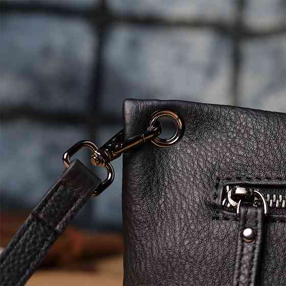 Модна жіноча сумка на плече з натуральної шкіри Vintage 23004 Чорний Київ