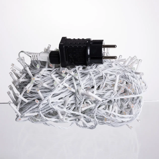 Світлодіодна гірлянда Роса 50 метрів 500 LED біла нитка на мідному дроті з пультом Багатобарвність 500L50MWML Коломыя