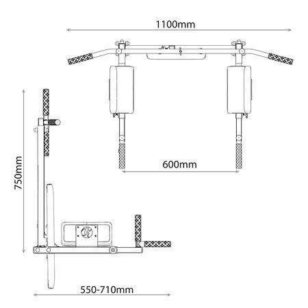 Турнік з брусами настінний для підтягувань 2в1 K-Sport KSSL081/2 Київ - фото 4