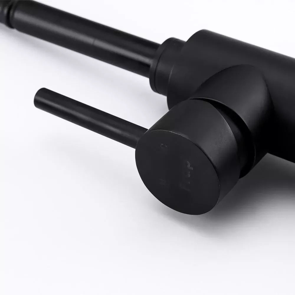 Смеситель для кухни Frap F40993-6 с гибким изливом, 2 режима, черный Киев - изображение 4