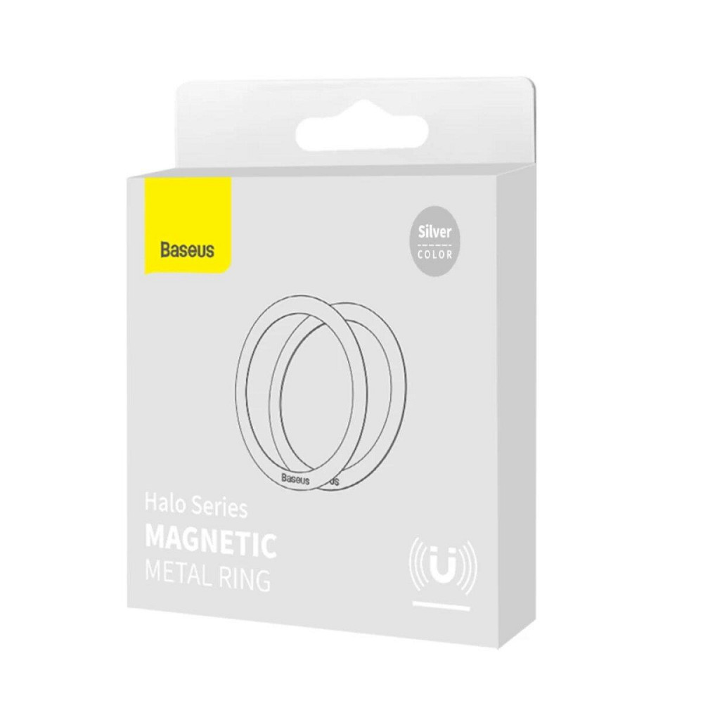 Пластина для магнитного держателя Baseus Halo Series Magnetic Metal Ring（2pcs/pack）Silver Ковель - изображение 2