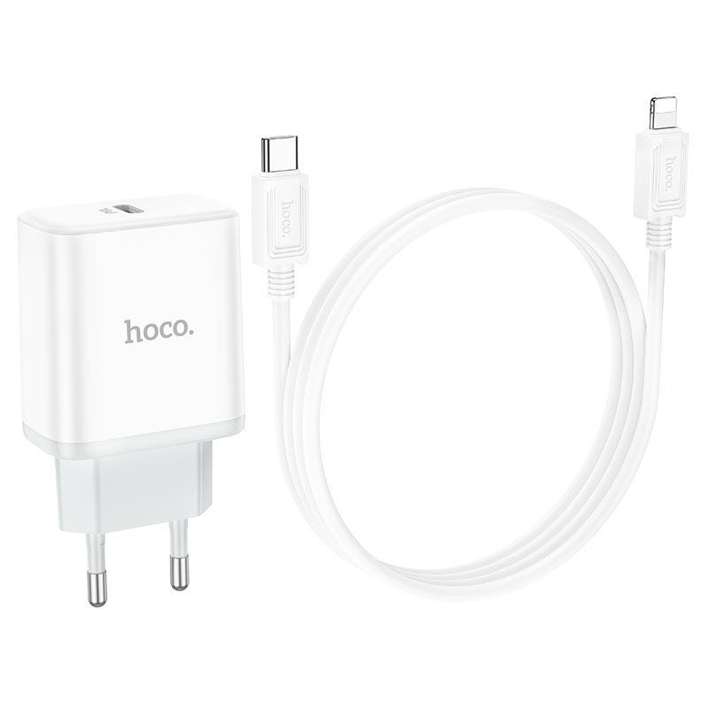 Зарядное устройство HOCO C104A с кабелем для iPhone белое Киев - изображение 1
