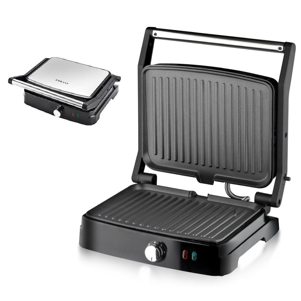 Гриль контактный Sokany 2000 Вт с антипригарным покрытием SK204SS Киев - изображение 1