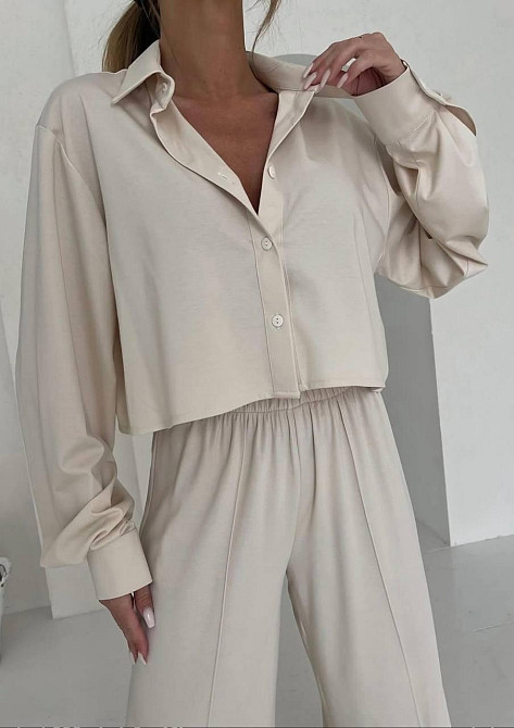 Жіночий стильний костюм дабл Армані Шампань, 42/44 Одеса - фото 2