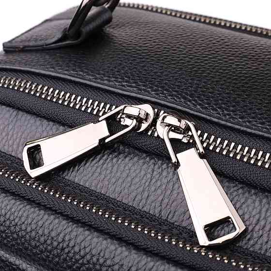 Багатофункціональний рюкзак для чоловіків з натуральної шкіри Vintage 23044 Чорний Київ