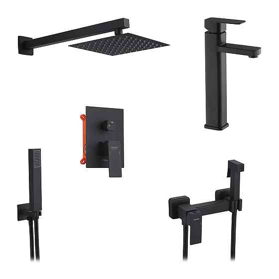 Набір 3 в 1 душова система Kroner Edelstahl Kubus-SCH082 + змішувач Edelstahl Kubus-SCH010-3 + змішувач Київ