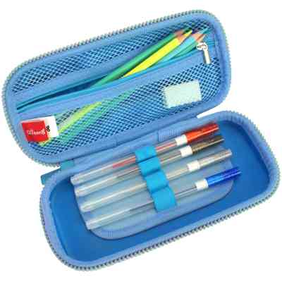 Пенал Cool For School з тисненням 1 відділення Блакитний (QT-5616-Blue) Вінниця