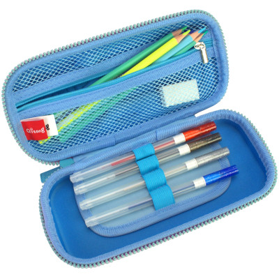 Пенал Cool For School з тисненням 1 відділення Блакитний (QT-5616-Blue) Вінниця - фото 2