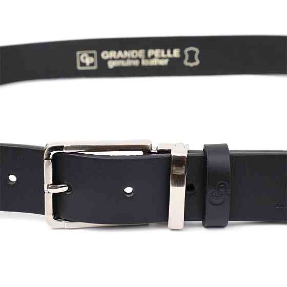Практичний брючний ремінь для чоловіків з натуральної шкіри GRANDE PELLE 11677 Чорний Київ