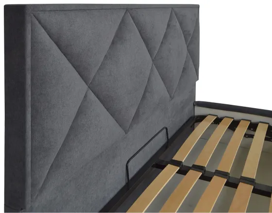 Кровать Двуспальная Leeds Comfort 160 х 190 см Мисти Dark Grey A1 С подъемным механизмом и нишей для белья Темно-серый Киев