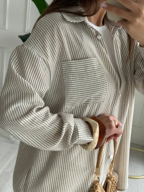 Льняная рубашка негабаритного размера — идеальный выбор для весны и лета. Одесса - изображение 9