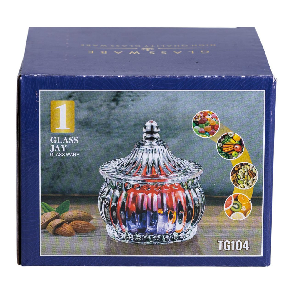 Yiwu Цукерниця скляна з кришкою Ø 8 см у східному стилі HP-YH-2 Коломия - фото 6