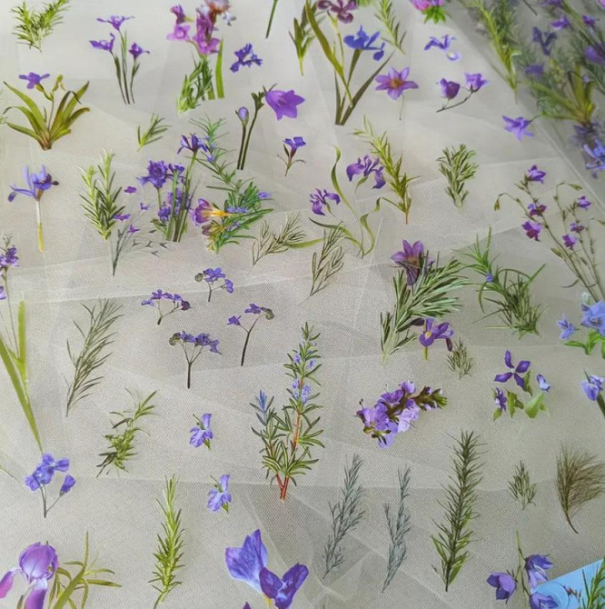 Глянцевые наклейки с цветами ириса, 6 листов, самоклеящиеся ПВХ-стикеры Киев - изображение 2