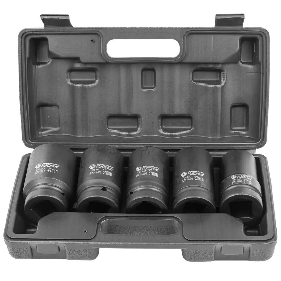 Набір глибоких ударних головок 5 предметів, 1" Forsage F-8051-5MPB Одеса - фото 3