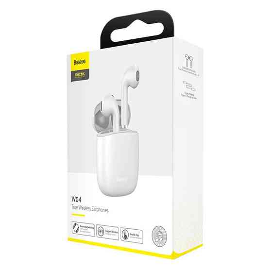 Бездротові Bluetooth-навушники BASEUS Encok W04 True Wireless Earphones NGW04-02 (Білі) Миколаїв