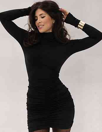 Жіноча стильна приваблива міні сукня з драпіровкою, мікродайвінг + підплічики Одеса