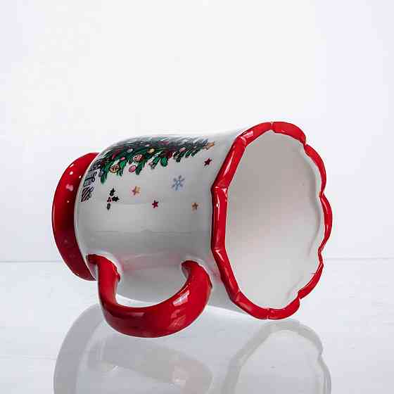 Новогодняя фарфоровая чашка для чая и кофе Киев