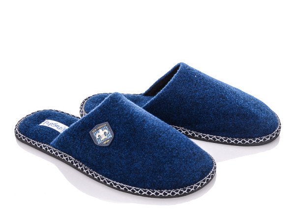 Хатні капці чоловічі кімнатні закриті PaGo синій повсть розмір Одеса - фото 8