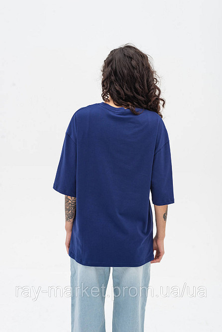 Футболка оверсайз RAY OVERSIZE женская темно-синяя (U0104W-Navy Blue) Киев - изображение 5