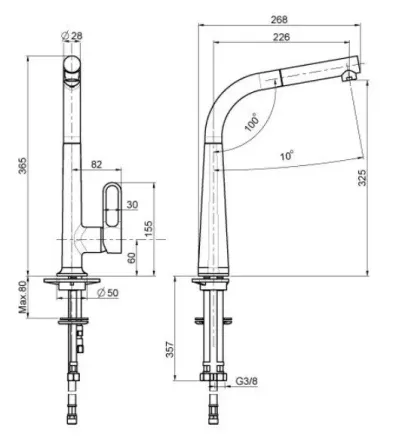 Смеситель с высоким изливом AND YLN18569-5H Коломия