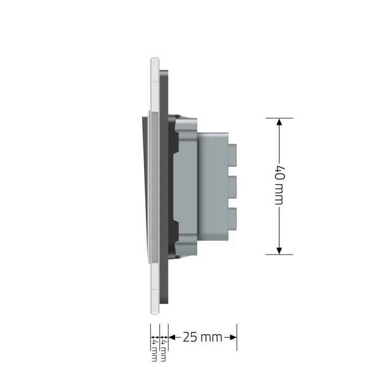 Вимикач універсальний 2-клавішний Livolo сірий скло 250В 10А (VL-C7FCMKS-1IP) Коломыя - изображение 6