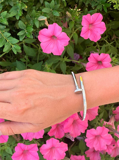 Cartier браслет цвях із цирконієм / Cartier браслет покриття білим золотом Одеса - фото 2