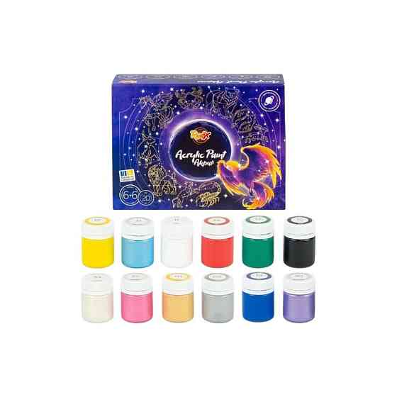 Набір акрилових фарб 851203, 6+6 кольорів по 20 мл Вінниця