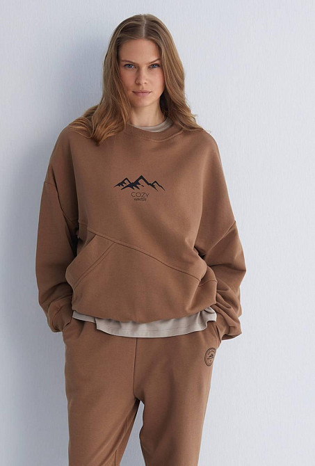 Жіночий прогулянковий костюм для прогулянки: кофта та штани преміум'якості футер діагональний 100% бавовна Моко, 42 Одеса - фото 1