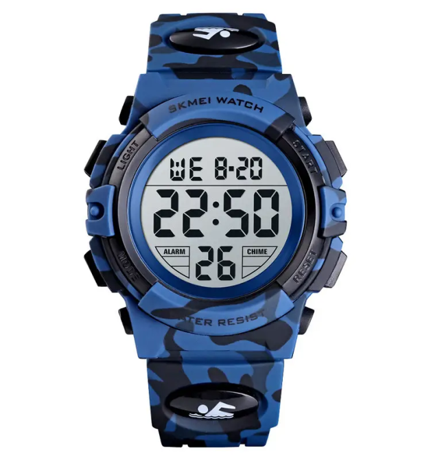 Дитячий спортивний наручний годинник Skmei Kids 1548 (Темно-синій камуфляж) Вінниця - фото 1