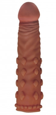 Насадка на член - Pleasure X-Tender Penis Sleeve Add 2" Brown Sex Aura Київ - фото 5