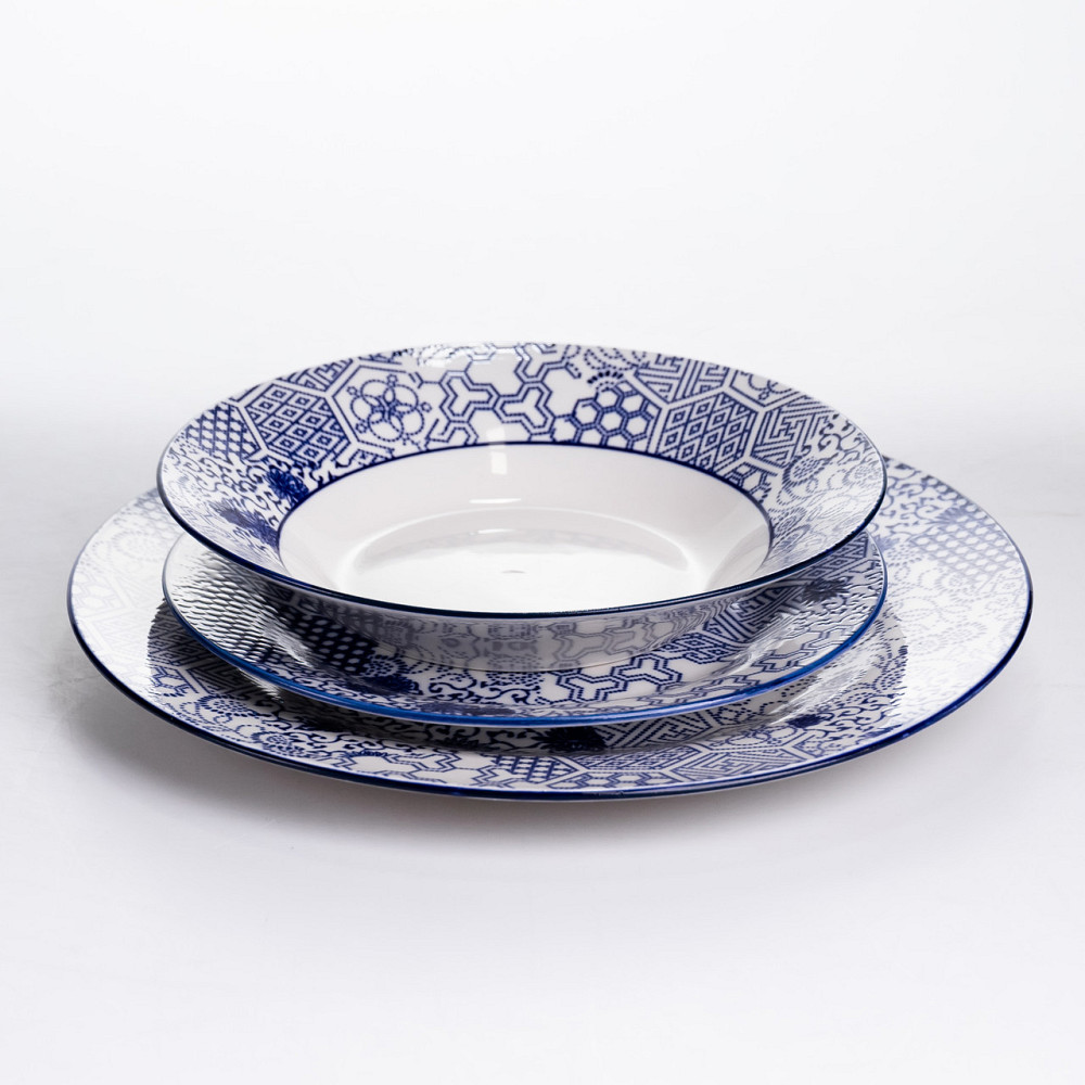 Столовий сервіз на 6 персон 18 предметів порцеляновий HP-HK-A5 Синій Коломия - фото 2