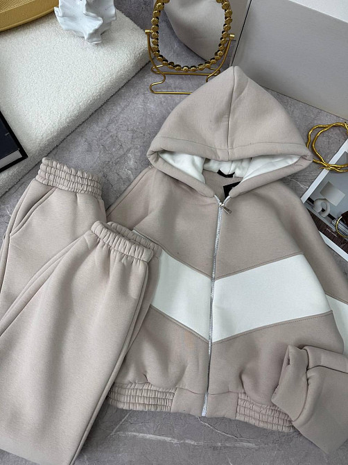 Жіночий теплий костюм із якісної тринитки на флісі Сірий, 46/48 Одеса - фото 1